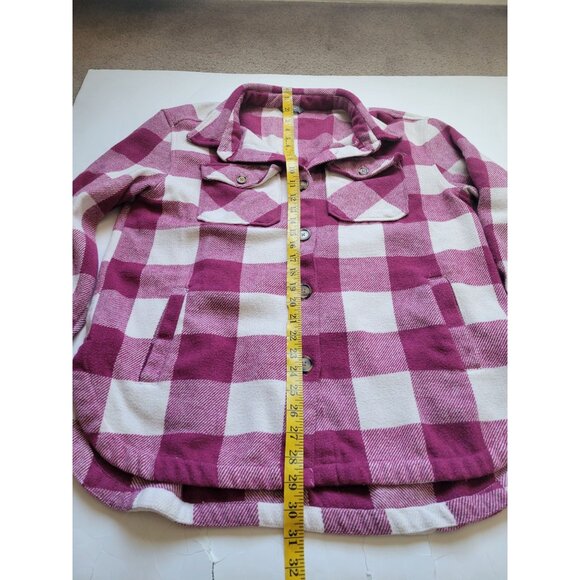 Member's Mark Button Front Plaid Shacket Size L Crimson Causal Fall/Winter - Picture 11 of 12